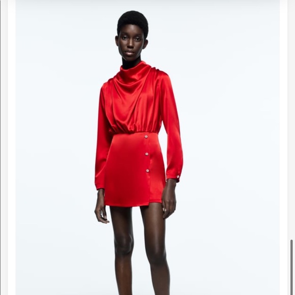 Zara Satin Effect Short Jumpsuit Romper NWT - Picture 4 of 6